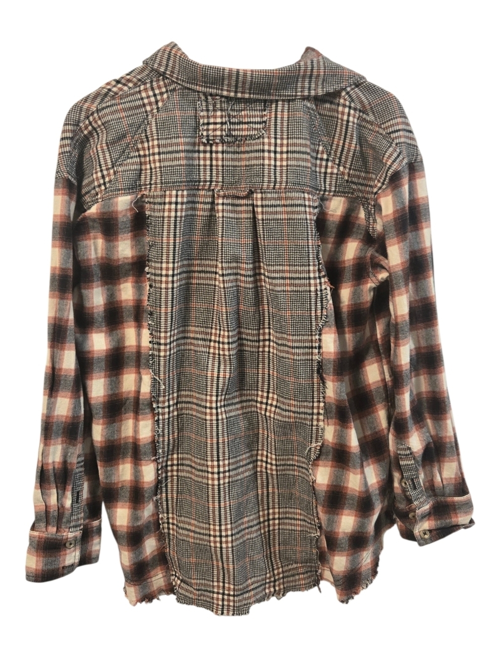 We The Free Wildfire 100% Cotton Mixed Plaid Half Button Long Sleeve Top Small - Picture 3 of 7